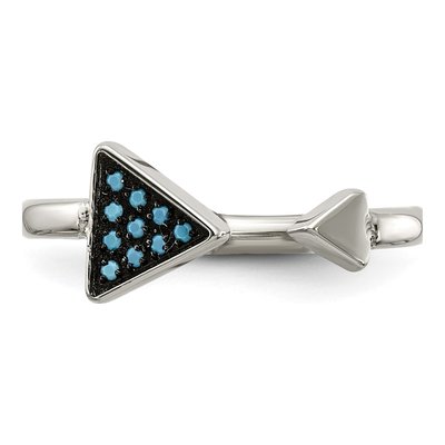 Stainless Steel Turquoise Triangle Ring – view 6