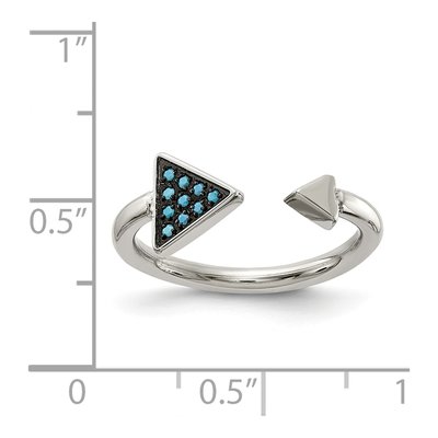 Stainless Steel Turquoise Triangle Ring – view 7
