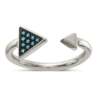 Stainless Steel Turquoise Triangle Ring