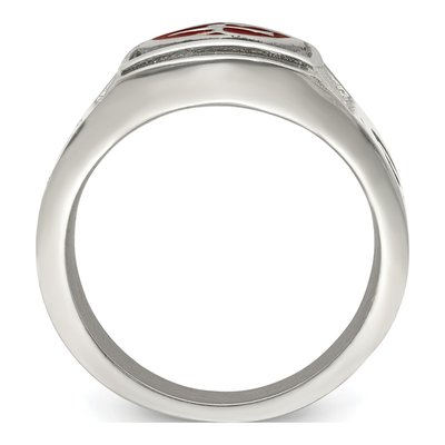 Men's Stainless Steel Cross Shield Ring – view 3