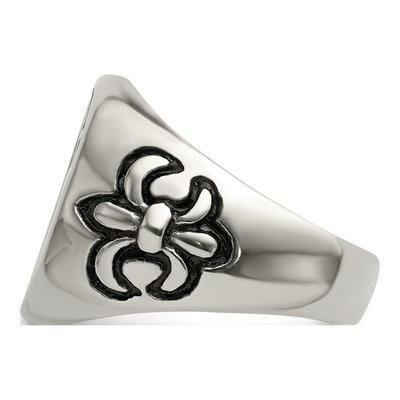 Men's Stainless Steel Fleur de Lis Cross Ring – view 4