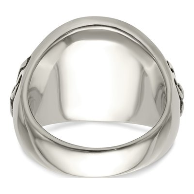 Men's Stainless Steel Fleur de Lis Cross Ring – view 6