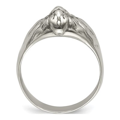 Men's Stainless Steel Antiqued Lion Head Ring – view 3