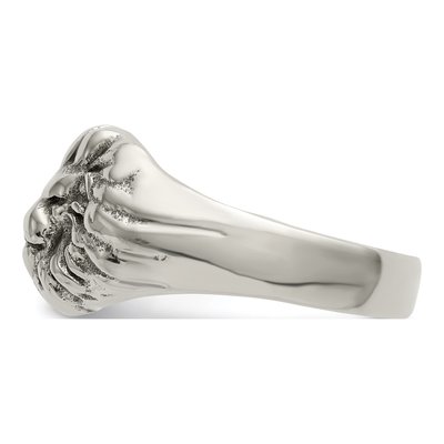 Men's Stainless Steel Antiqued Lion Head Ring – view 5