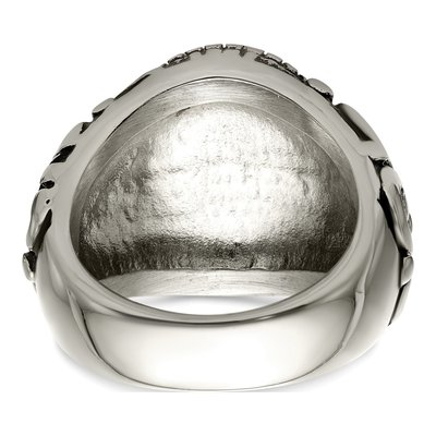 Men's Stainless Steel Antiqued Cross Ring – view 6