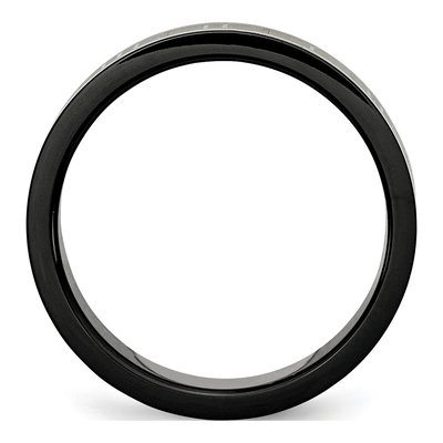 Black Stainless Steel 7mm Roman Numeral Wedding Band – view 3
