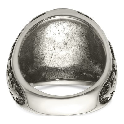Men's Stainless Steel & 14K Gold Cross Ring – view 7