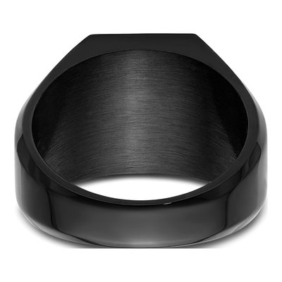Men's Black Stainless Steel Signet Ring – view 6