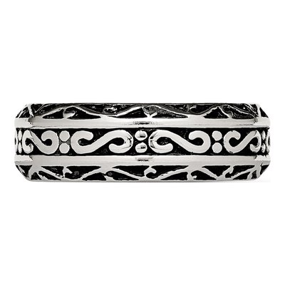 Stainless Steel 7mm Swirl Wedding Band – view 4