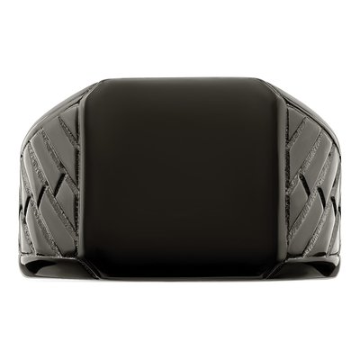 Men's Black Stainless Steel Signet Ring – view 5