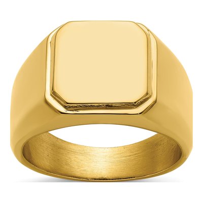 Men's Stainless Steel IP Signet Ring