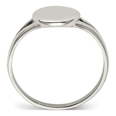Stainless Steel Oval Disc Ring – view 3