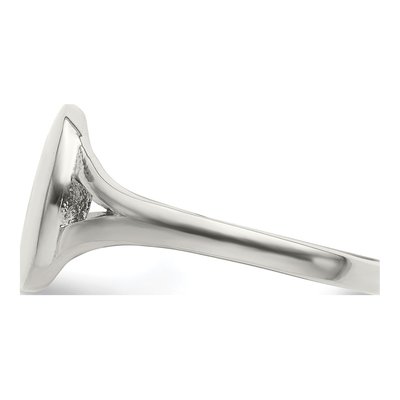 Stainless Steel Oval Disc Ring – view 4