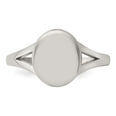 Stainless Steel Oval Disc Ring – view 5