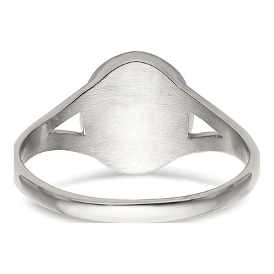 Stainless Steel Oval Disc Ring – view 6