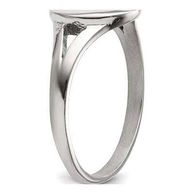 Stainless Steel Oval Disc Ring – view 7