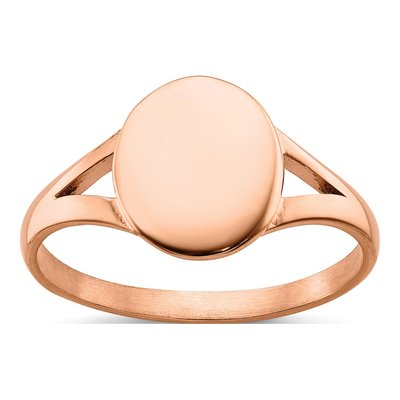 Stainless Steel IP Oval Disc Ring