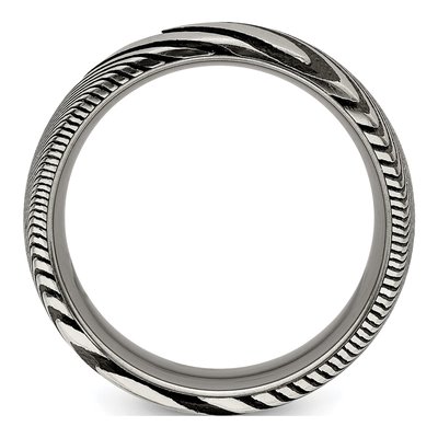 Damascus Steel 8mm Damascus Wedding Band – view 3