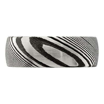 Damascus Steel 8mm Damascus Wedding Band – view 5