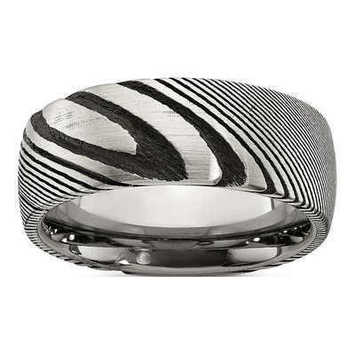 Damascus Steel 8mm Damascus Wedding Band