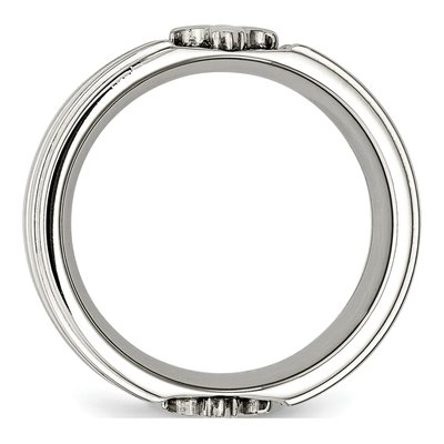 Stainless Steel 10mm Fleur de Lis Wedding Band – view 4
