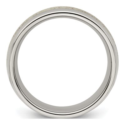Stainless Steel 8mm Antler Inlay Wedding Band – view 2