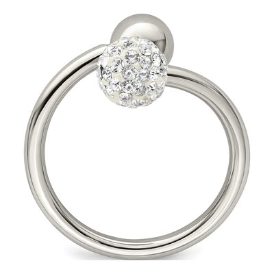 Stainless Steel Crystal Ring – view 3
