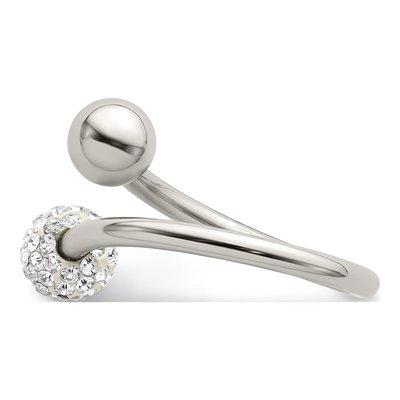 Stainless Steel Crystal Ring – view 5