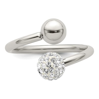 Stainless Steel Crystal Ring – view 6