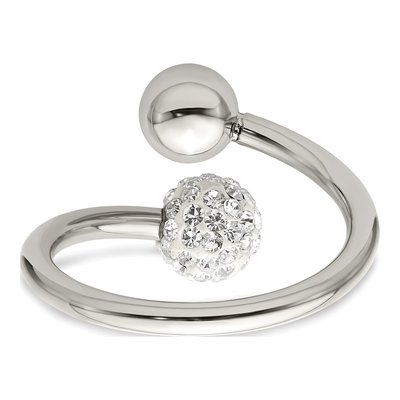 Stainless Steel Crystal Ring – view 7
