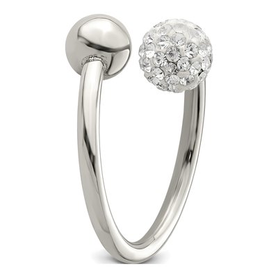 Stainless Steel Crystal Ring – view 8