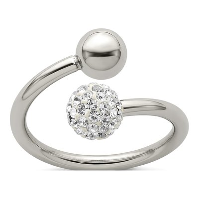Stainless Steel Crystal Ring