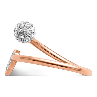 Stainless Steel Crystal Heart Ring – view 5