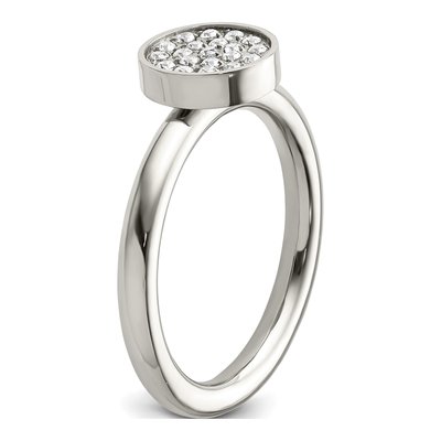 Stainless Steel CZ Circle Ring – view 8
