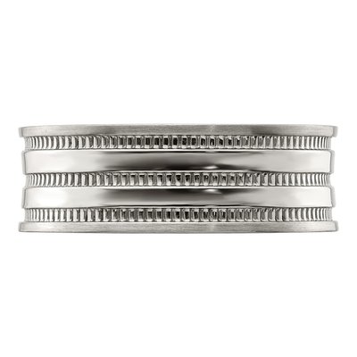 Stainless Steel 7mm Beaded Wedding Band – view 4