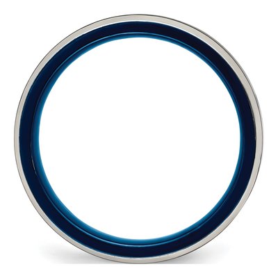 Stainless Steel 5mm Blue IP Wedding Band – view 2
