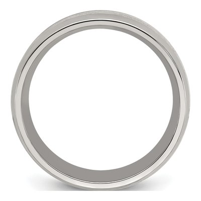 Stainless Steel 8mm Glitter Paper Inlay Wedding Band – view 2