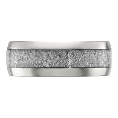 Stainless Steel 8mm Glitter Paper Inlay Wedding Band – view 3