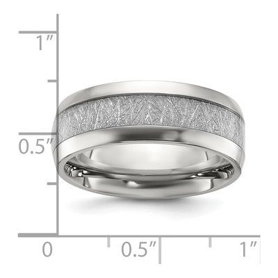 Stainless Steel 8mm Glitter Paper Inlay Wedding Band – view 6