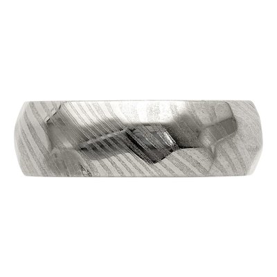 Damascus Steel 7mm Damascus Faceted Wedding Band – view 3