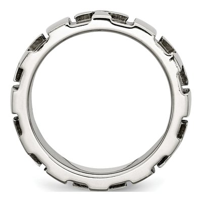 Stainless Steel Diamond Cross Wedding Band – view 4