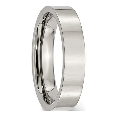 Stainless Steel 5mm Flat Wedding Band – view 7