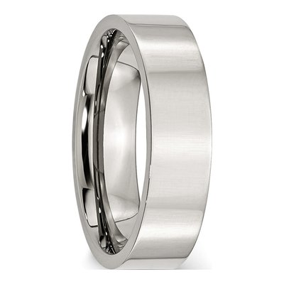 Stainless Steel 6mm Flat Comfort-Fit Wedding Band – view 7