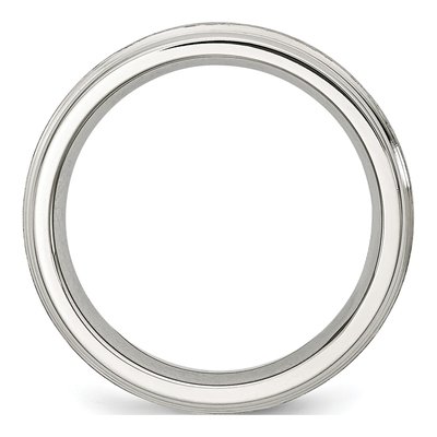 Stainless Steel 6mm Grooved Wedding Band – view 4