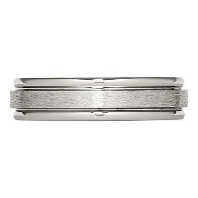 Stainless Steel 6mm Grooved Wedding Band – view 5