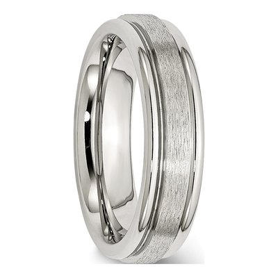 Stainless Steel 6mm Grooved Wedding Band – view 6