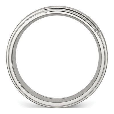 Stainless Steel 8mm Grooved Comfort-Fit Wedding Band – view 2