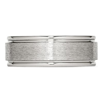 Stainless Steel 8mm Grooved Comfort-Fit Wedding Band – view 3