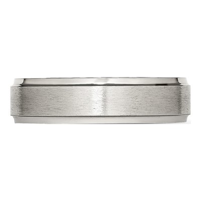 Stainless Steel 6mm Grooved Comfort-Fit Wedding Band – view 3