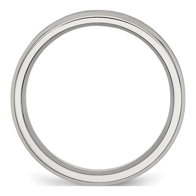 Stainless Steel 6mm Concave Beveled Wedding Band – view 4
